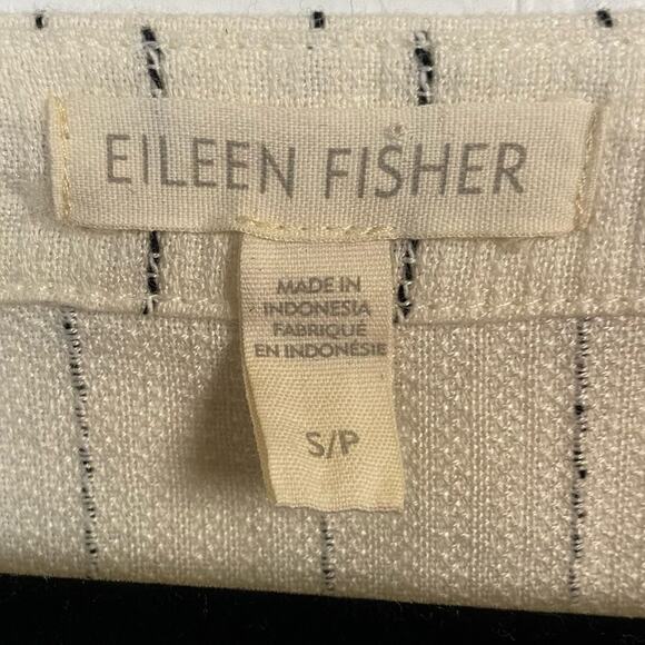 Eileen Fisher Ivory Ecru Striped Bateau Neck Top Size Small - Picture 6 of 10